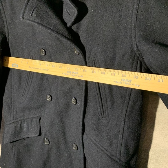 J. Crew Peacoat Insulated Navy Blue Dbl Breasted Wool & Rayon Size Petite Small - Picture 3 of 10
